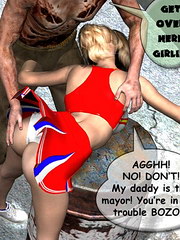 A babe fucked by a 3d monster fucker;