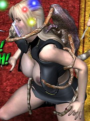 The vampire was handling girls slim body, moving her up and down on his cock;